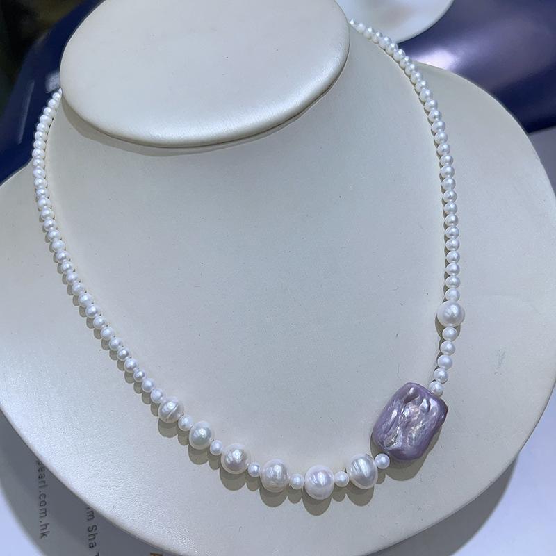 Handmade Baroque Freshwater Pearl Necklace - Irregular Clavicle Chain, Light Luxury Niche Jewelry