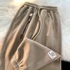 Velvet Thickened Sweatpants for Girls Autumn and Winter Pants Loose Straight Wide-leg Pants Casual Sports Tying Pants
