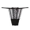 Lace Hollow Transparent Thong Panties Sexy and Erotic Solid Color Seamless Low Waisted Women's Panties