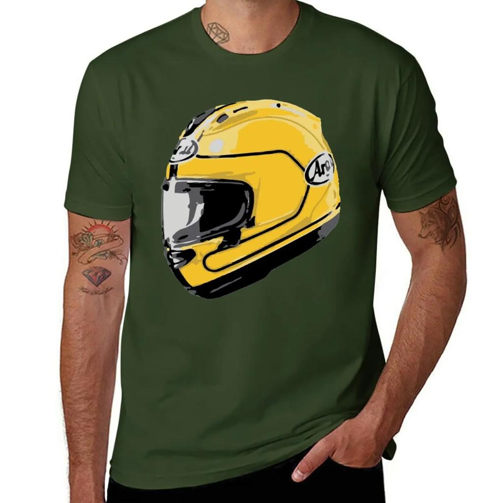 Abbigliamento streetwear anime pesante Nuova maglietta casco Joey Dunlop maglietta divertente vestiti estivi magliette Unisex pesante Unisex
