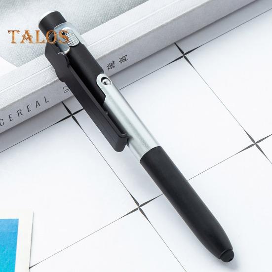 Penna a sfera 4 in 1 con stilo LED Supporto per telefono Scrittura fluida Penna a sfera ergonomica facile da impugnare