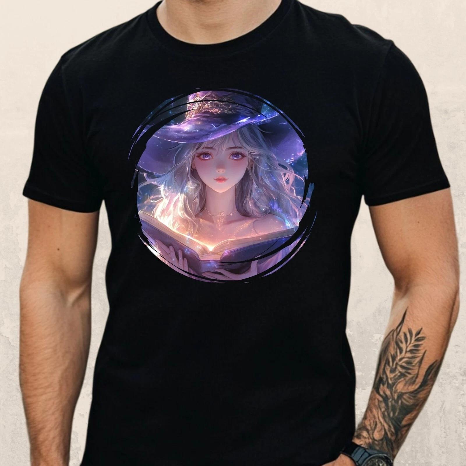 T-Shirt Herren Zauberer Anime Mädchen Motiv Baumwolle Größe S bis 5XL XXXXL
