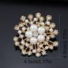 Sparkling Imitation Pearl & Rhinestone Crystal Snowflake Brooch Pin, Elegant Winter Jewelry for Women, Perfect Gift