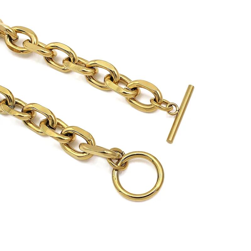 Stainless Steel 11mm Wide Rolo Link Chain Necklace Choker Bevel Edge Chain High Polished by Hand Hip Hop Punk DIY Jewelry Length