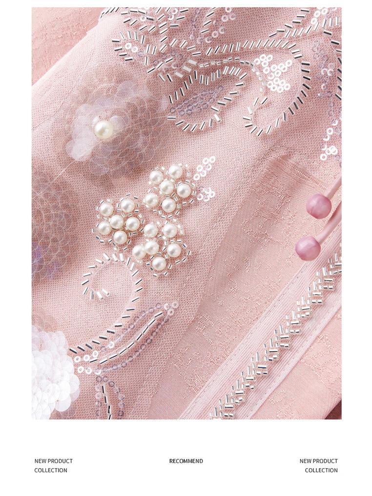 New Chinese Style Spring 2025 Beaded & Sequined Embroidery Short Jacket with Frog Button - YJ8517