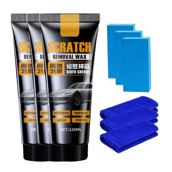 Crème de réparation de rayures de voiture 120 ml Cire de réparation de rayures automobiles Kit de réparation de rayures profondes pour voitures Supprime-rayures de peinture de voiture