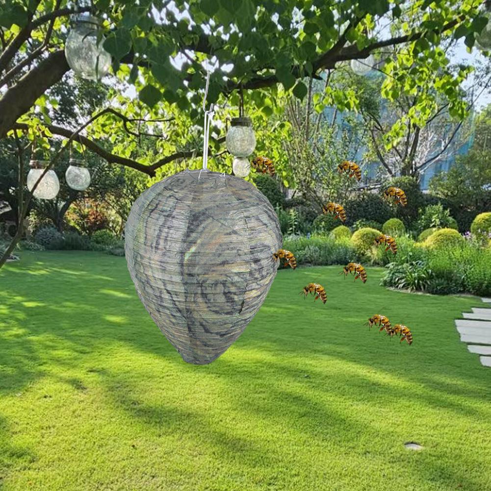Wespennest-Attrappe 28x22cm Outdoor Falsches Wespennest Ungiftig Bienenstock-Laterne Vertreiber Wespenabwehr-Laterne Heim Hof Zubehör