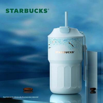 Starbucks Subtle Blue Rhythm 445ml Izolowany Kubek Podróżny z Podwójnym Pokrywką