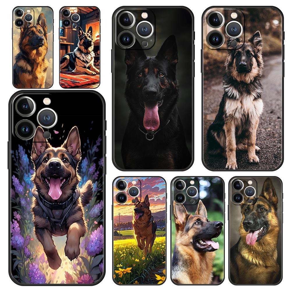 Phone Case For iPhone 17 16e 15 14 13 12 11 Pro Max SE 7 8 Plus Shell iPhone 16 Soft TPU Cover Beauty German Shepherd Dog