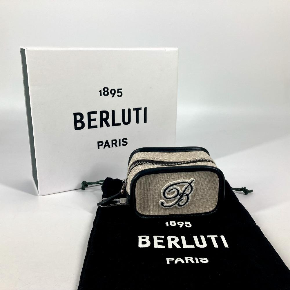 Berluti Golf B logolu golf topu çantası Anahtarlık ile Çanta Bej Kullanılmamış
