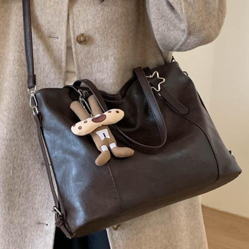 Niche large-capacity commuter tote bag autumn new lazy style simple texture casual shoulder bag