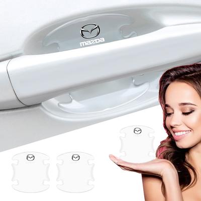 4 pièces Autocollant Transparent de Poignée de Porte de Voiture Décoration Film Protecteur Pour 3 6 CX5 2 CX3 CX9 MX5 RX8 Axela Demio MS CX5 2 Axela Demio Atenza GJI GH