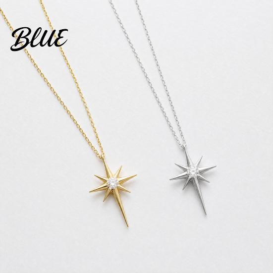 Versatile Style Necklace Mini Eight-Pointed Star for Women Rhinestone Polished