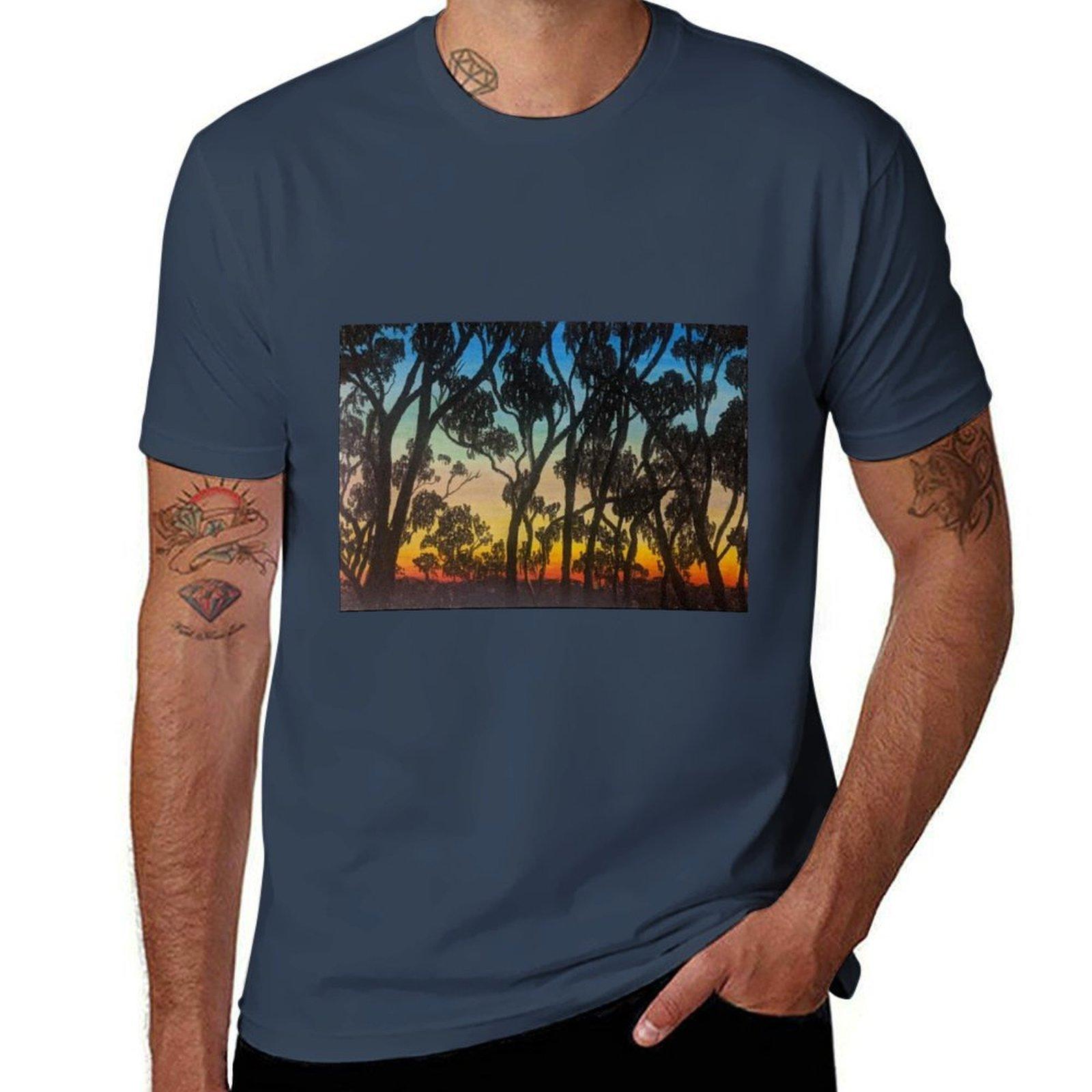 

Sunset at Eagle Lodge TShirt Basic Short Sleeve TShirt for Men S