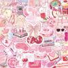 54 Cartoon Pink Story Stickers for Laptop, Water Bottle, Luggage - Cute & Creative Decor.