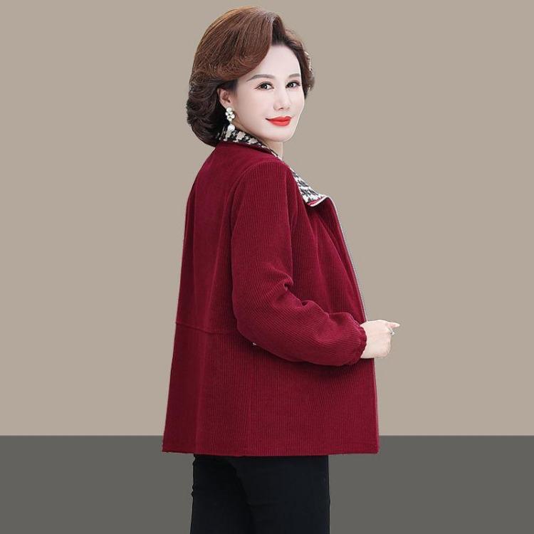 Western Style Women Winter Casual Short Coat Plus Size Velvet Padded Jacket Loose Fit for Middle Aged and Elderly Mother