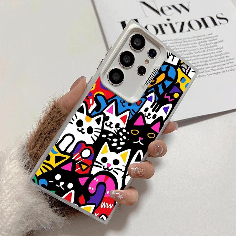 Cartoon Cute Cats Theme Shockproof Phone Case for Samsung Galaxy S26 Edge S25 Ultra S24 FE S23 Plus S21 Cover Anti Fall Fundas