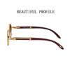 Oval Sunglasses Women  Trendy Designer Wooden Sunglasses Men Luxury Fashion Glasses Vintage Lentes De Sol Mujer Zonnebril