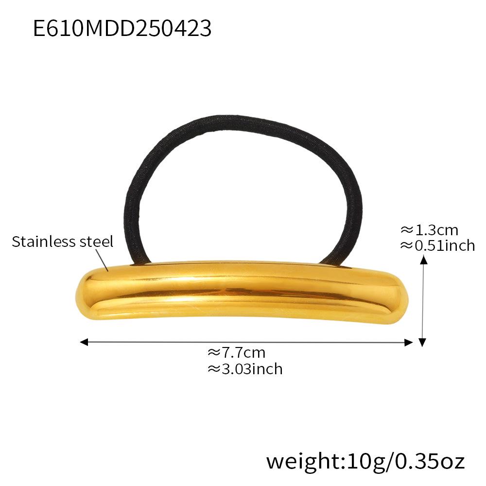 Qiong Yao Embossed Stainless Steel Elastic Hair Tie – High-Grade Textured Hair Accessory, Trendy Ornament