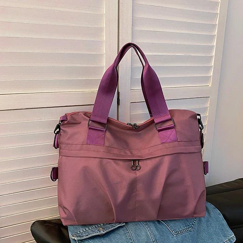 Solid Color Oxford Zipper Fashionable Casual Travel Bag  Soft Versatile Popular Shoulder Bag  New Large Capacity Crossbody Bag
