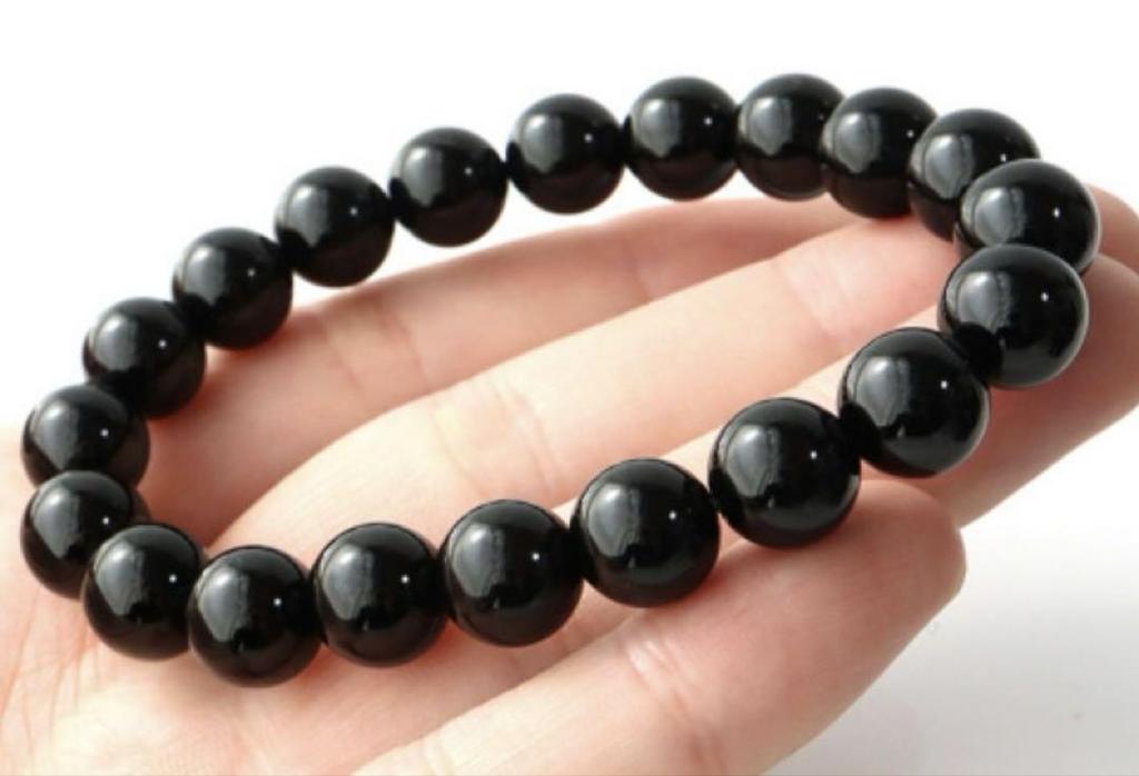 [USED] AAA Grade Natural Morion Stone 9.8-9.9mm Bracelet, 17cm