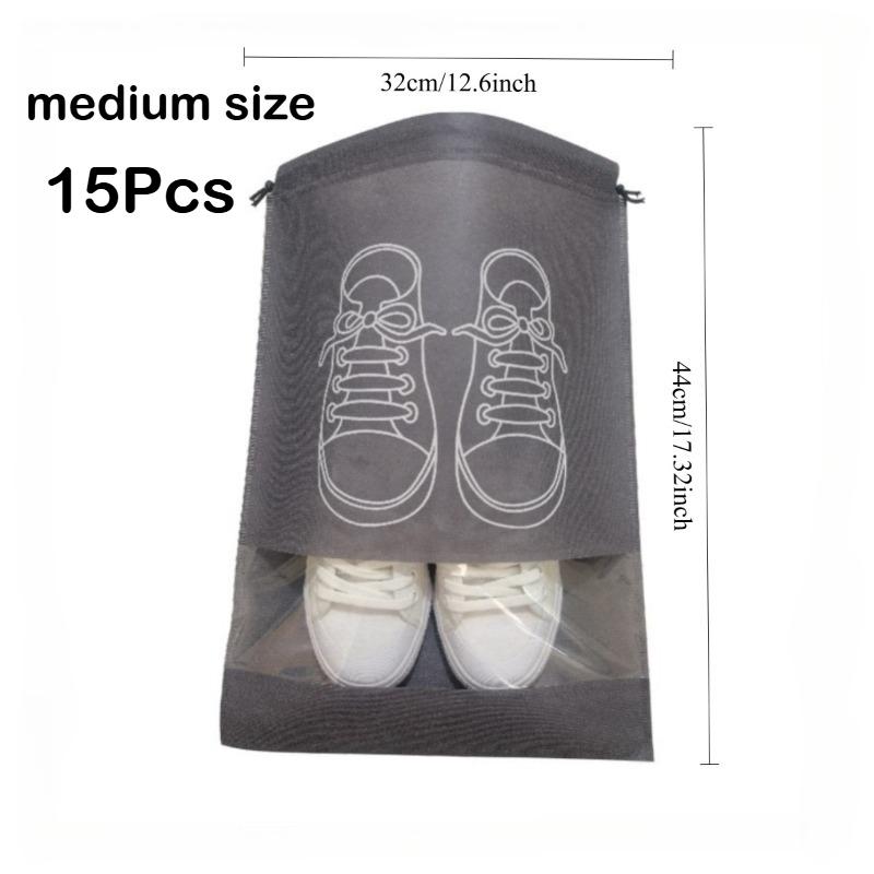 10Pcs/15Pcs/20Pcs Thick Non-woven Dustproof Shoe Bag,moistureproof Dirt Proof Drawstring Bag, Household Travel Shoe Storage Bag