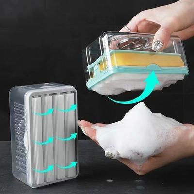 Houseeker Multifunctional Foaming Soap Box Soap Bubble Storage Box Roller Type Foam Soap Dish For Laundry