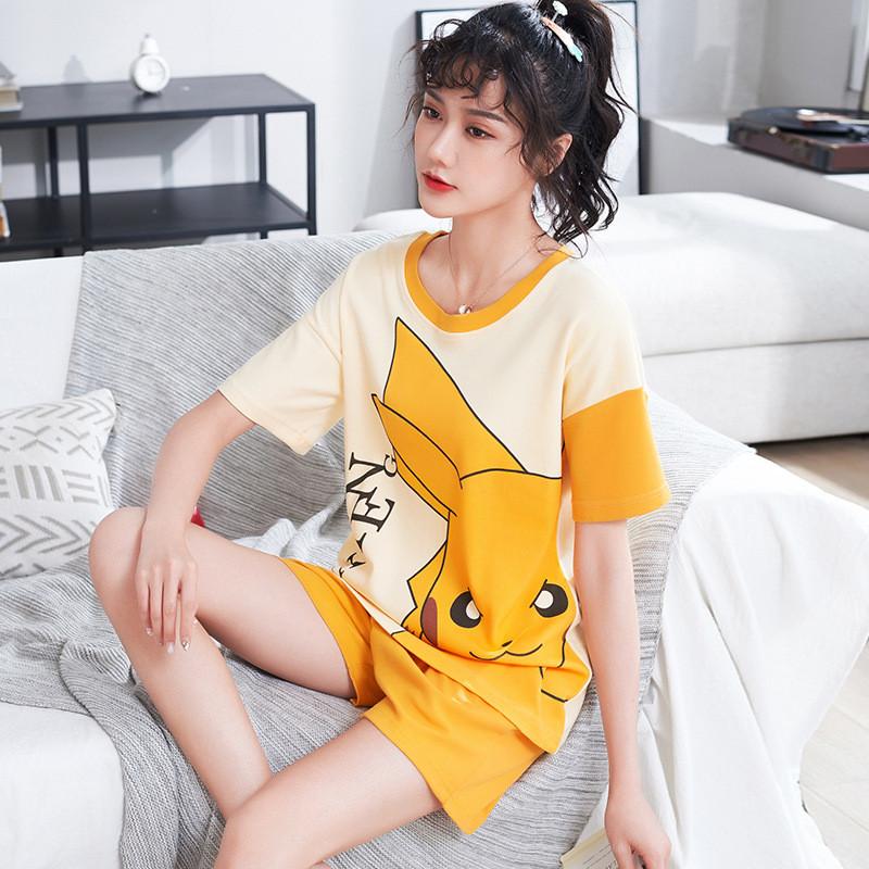 Casual Cotton Shorts And Shirt Set For Women Summer Lounge Sleepwear Comfortable And Breathable