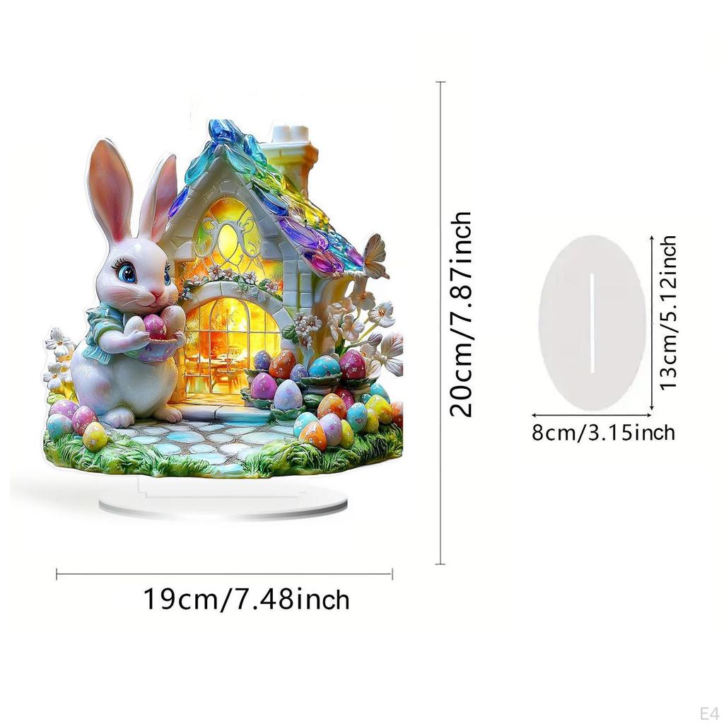 2D Easter Fairy Garden Decoration Flat Acrylic Versatile 7.4 X 7.8 Inch Waterproof