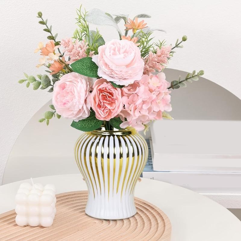 Keramik Vorrats-Ingwerglas mit Deckel Porzellan Blumenvase für Wohnzimmer und Hochzeitsfeiern Dekoration