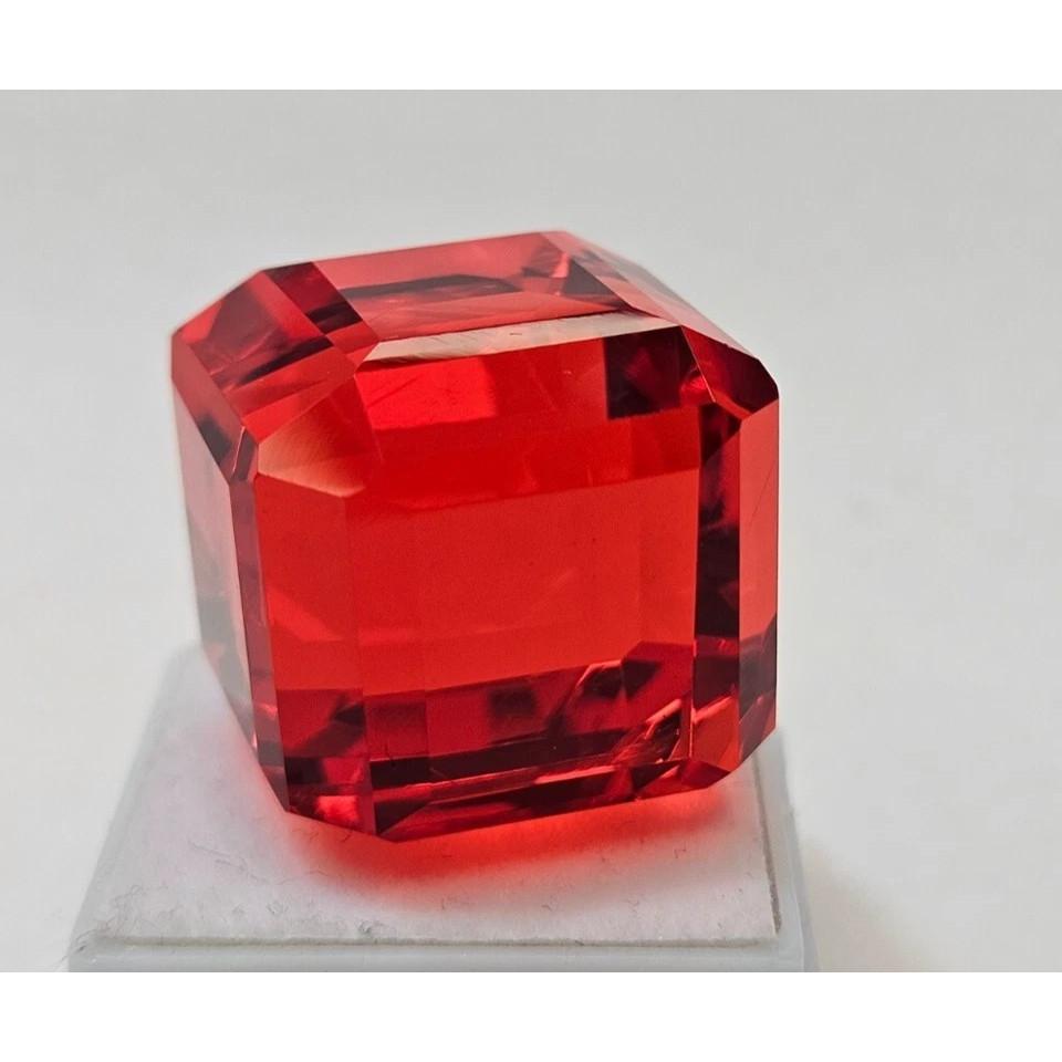 Red Orange Mexican Fire Opal Cube Cut Natural Certified Loose Gemstone