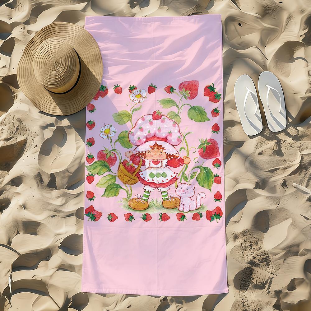 Towel Beach Towel Oversized Quick S-ShortcakesE Dry Towel S-Strawberry Absorbent Soft Swim BeachTowels for Kawaii Men Women