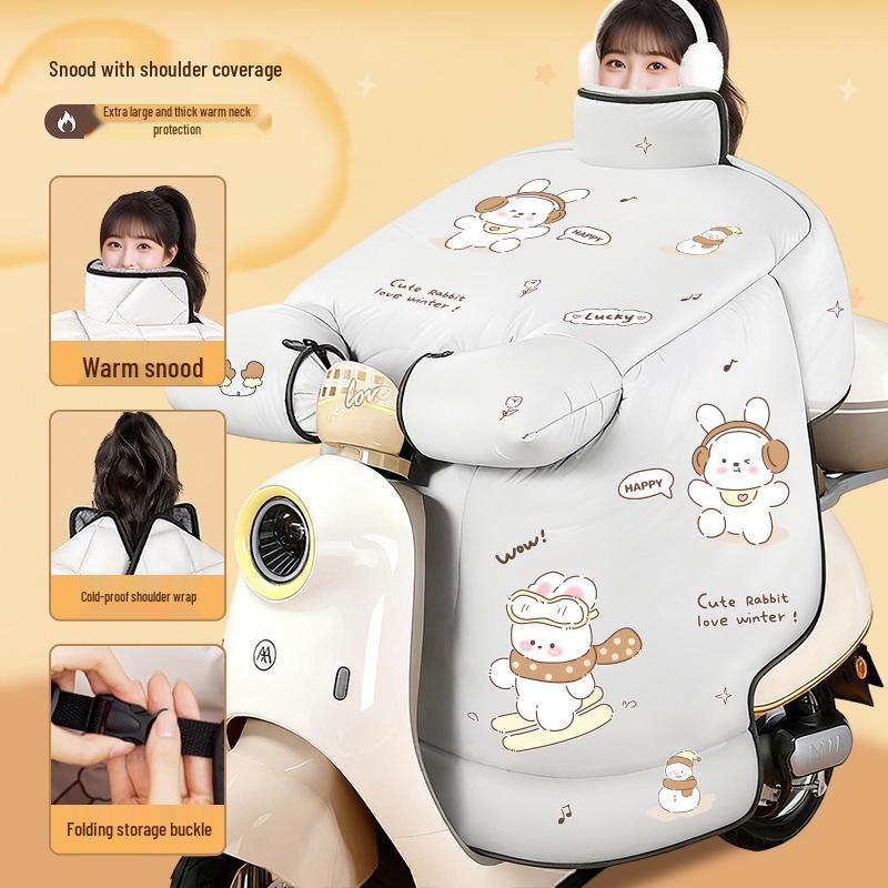Universal All-Season Windproof Electric Vehicle Windshield with Thick Winter Fleece
