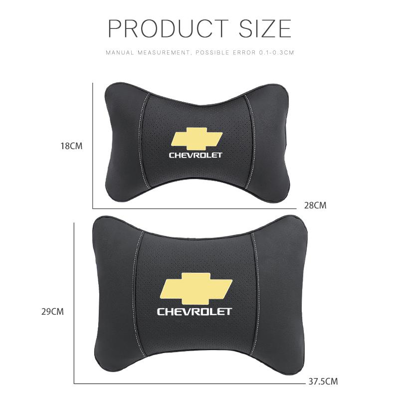 1Pcs Car Seat Headrest Auto Logo Neck Pillow For Chevrolet Z71 Aveo Impala Lacetti Malibu Sail SS Cruze Sonic Silverado Trax