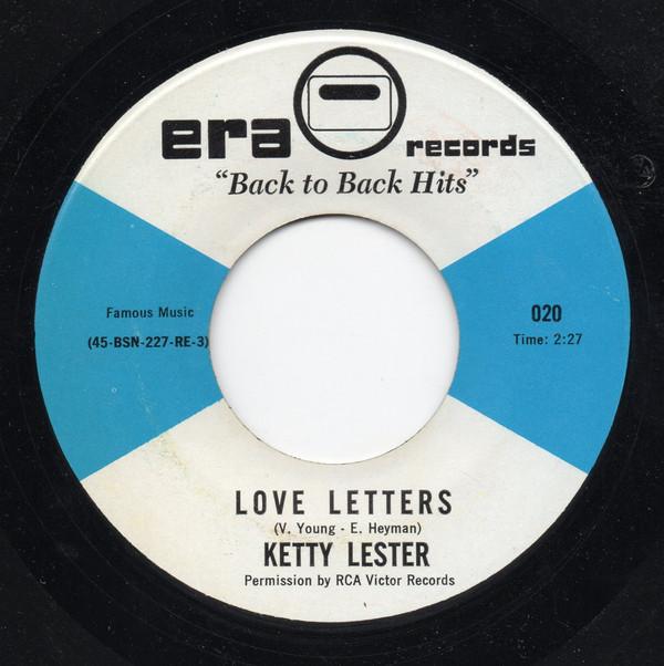 

7inch Record KETTY LESTER Love Letters But Not For Me 020 Era Records US Rock Used