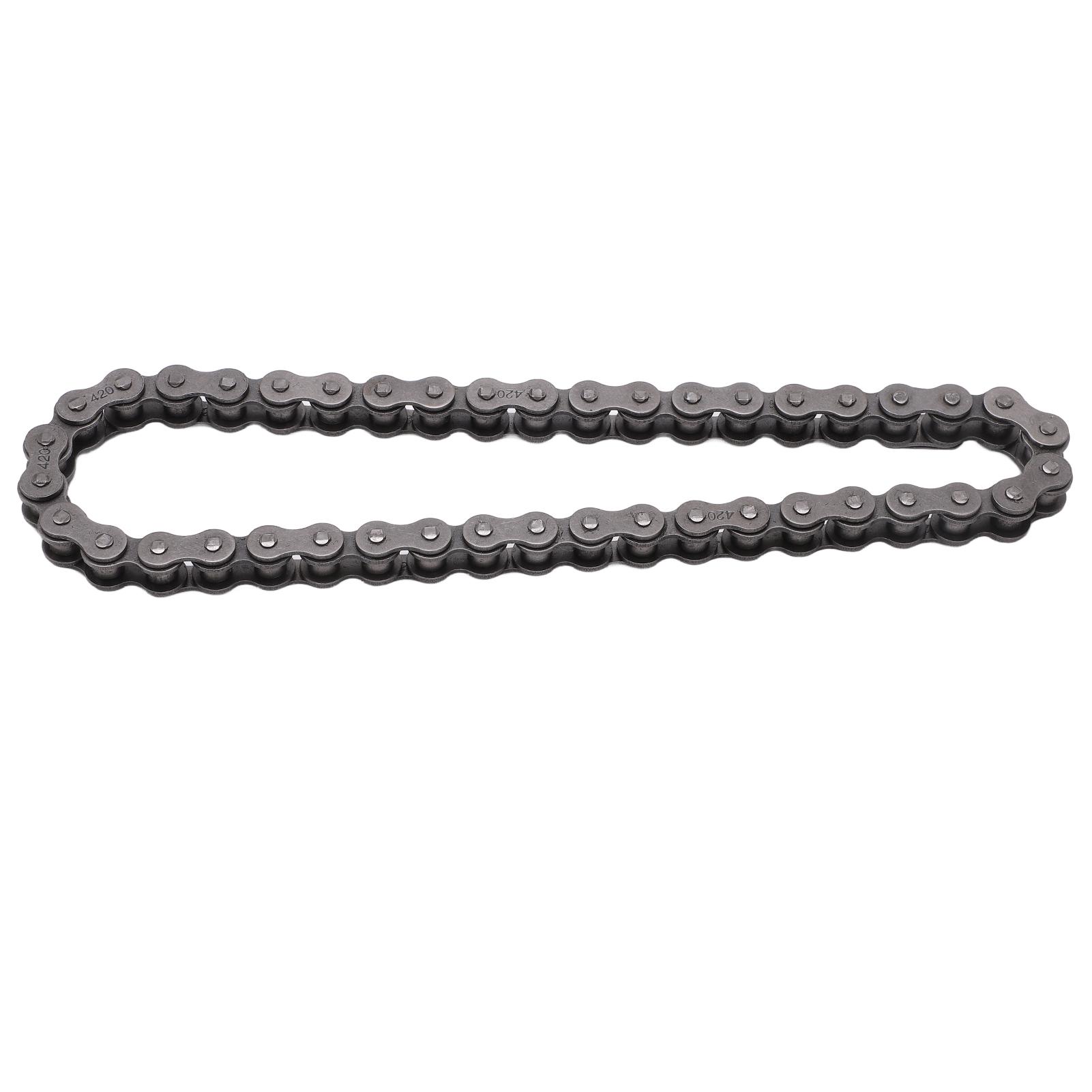 

Chain Roller Tensioner 420 Chain 42L Kit Steel Alloy with Master Link for 212cc 196cc 6.5Hp Mini