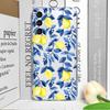 Blue Leaf Yellow Lemon Fresh Printed Clear Phone Case for Samsung Galaxy S26 S25 Ultra S24 S23 S22 Plus S21 FE S20 5G Soft Cover
