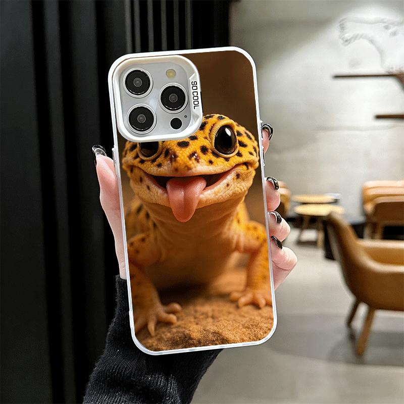 Lizards Geckos Cute Pet Soft Phone Case for iPhone 15 16 17 Pro Max 17Air 16E 14 Plus 13 12 Mini Shockproof Cover Back Shell