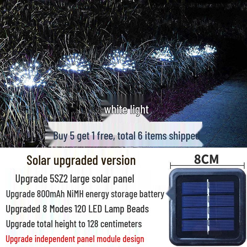 Waterproof Solar Dandelion Firework String Lights for Garden and Lawn Decoration