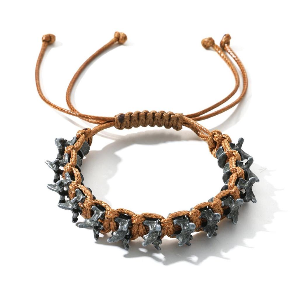 Men's Punk Dragon Alloy Woven Bracelet - Adjustable Size