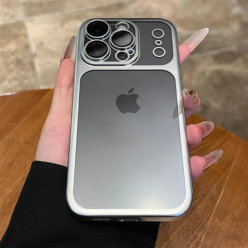 Luxury Plating Metallic Color Matte Transparent Phone Case For iPhone 17 16 15 14 13 12 11 17Pro Max Full Lens Protection Cover