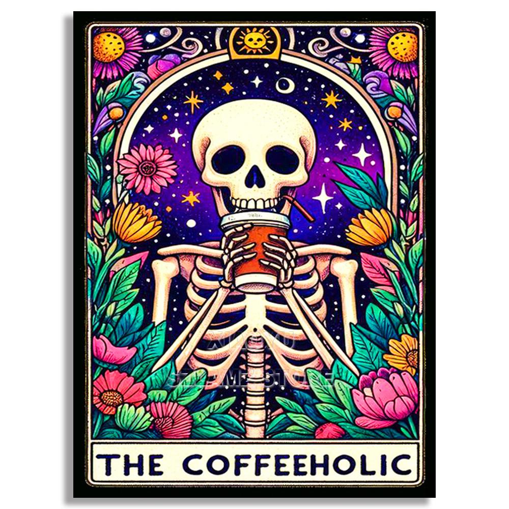 DIY Diamond Embroidery Tarot Card Diamond Painting Cartoon Skeleton Cross Stitch Set Halloween Art Decoration Gift
