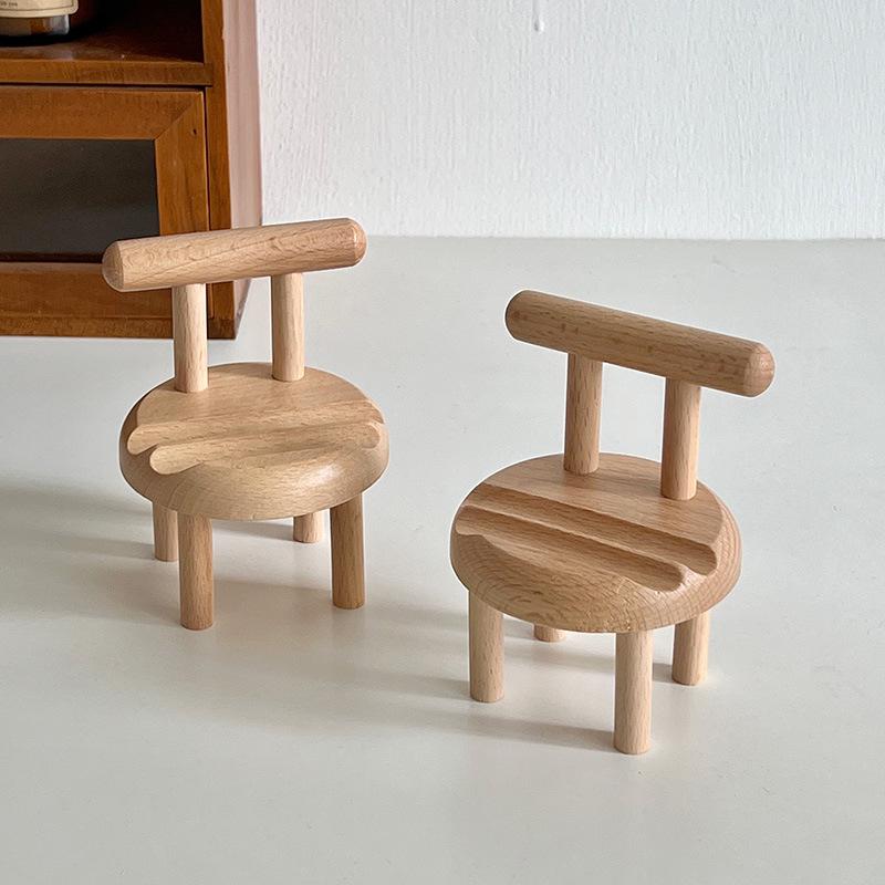 Creative Wooden Phone Holder & Desktop Ornament Stand