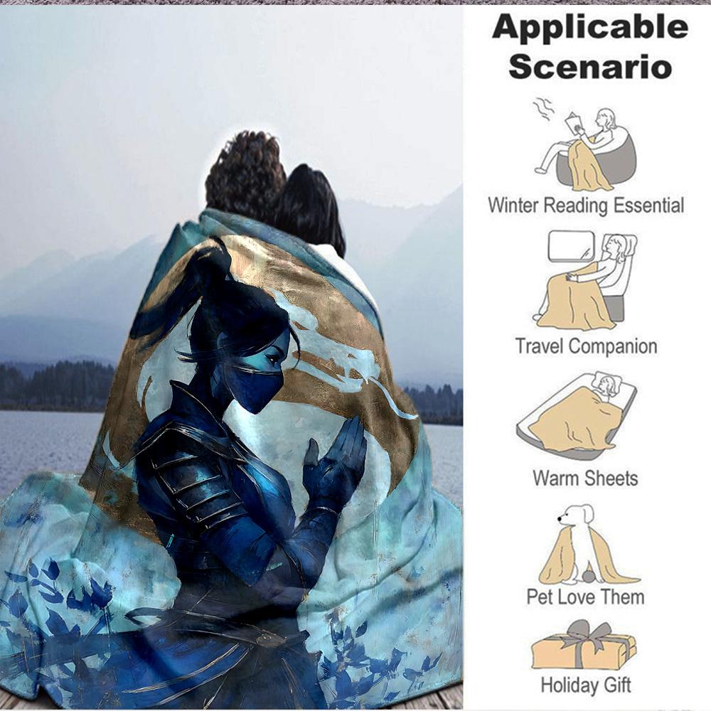 1pc Mortal Kombat Blanket Lightweight Flannel Throw For Sofa, Bed, Travel, Camping, Livingroom, Office, Couch, Chair, And Bed
