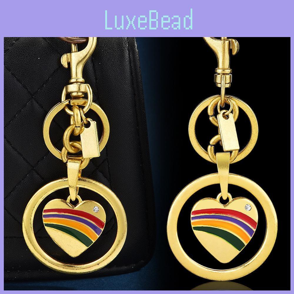 Rainbow Heart Metal Keychain Backpack Pendant Decoration Fashion Widget Trend