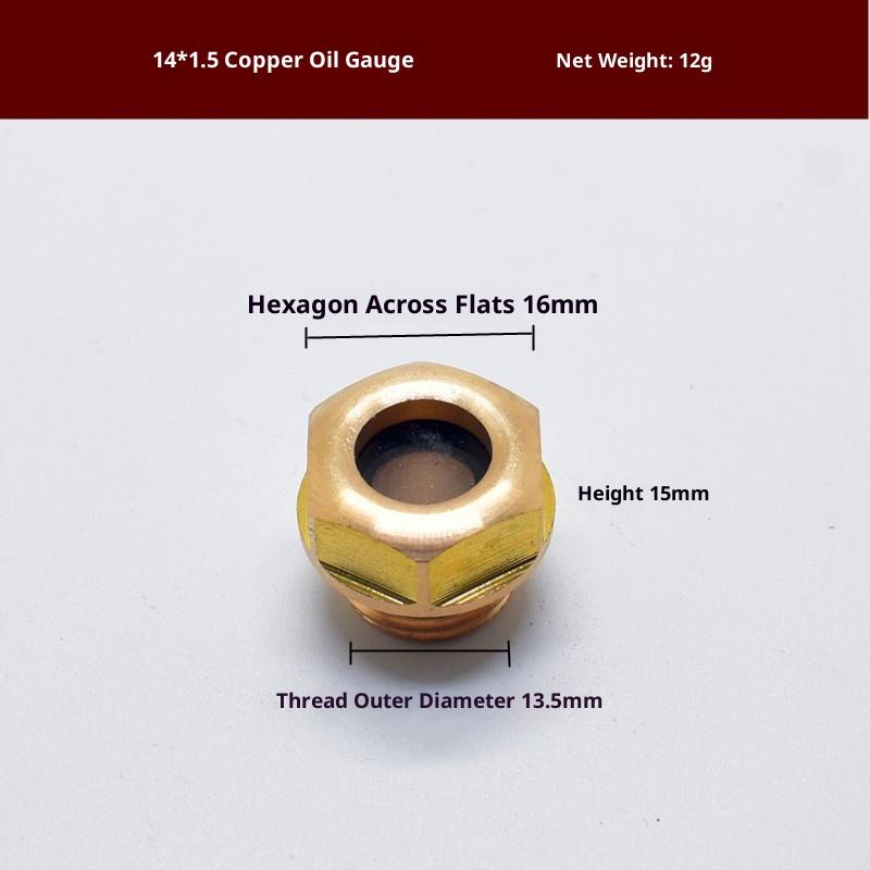 

1Pcs Air Compressor Lathe Machine Accessories M14/16/18/22/24/27/30 Metric Male Brass Oil Level Sight Glass Window A3