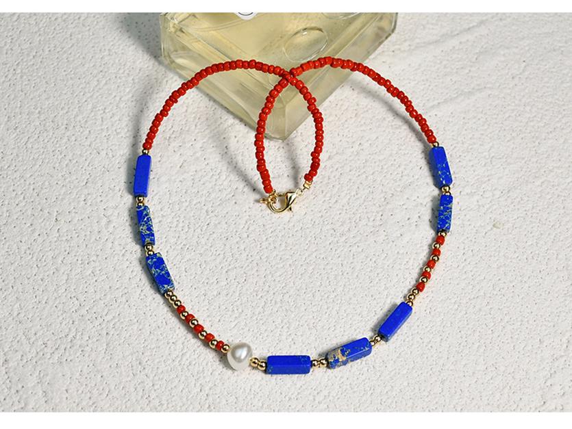 Bohemian Agate Green Pearl Choker Necklace for Women – Handmade Semi-Precious Stone Jewelry