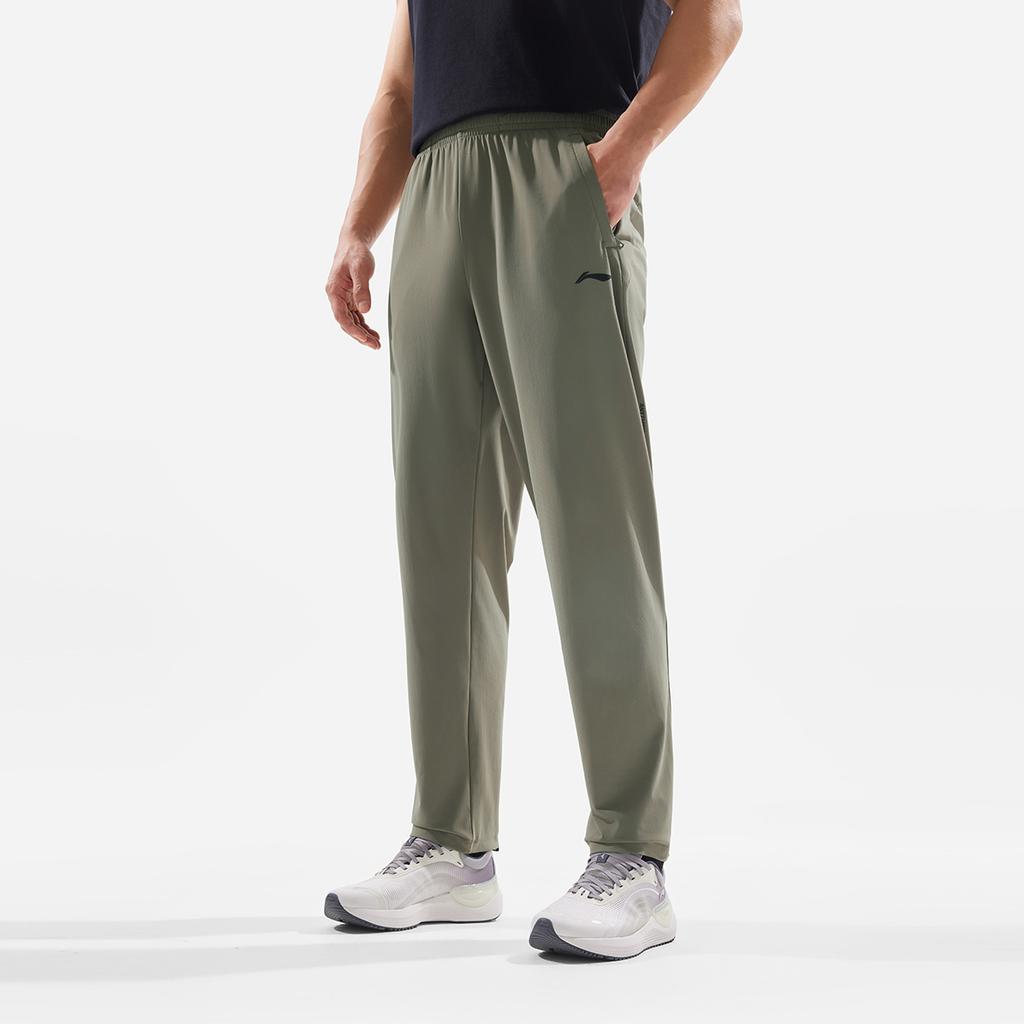 Li-Ning Fitness Series Casual Simple Solid Color Knitted Sports Pants Men Bottoms Tea-Green AKYV025-2