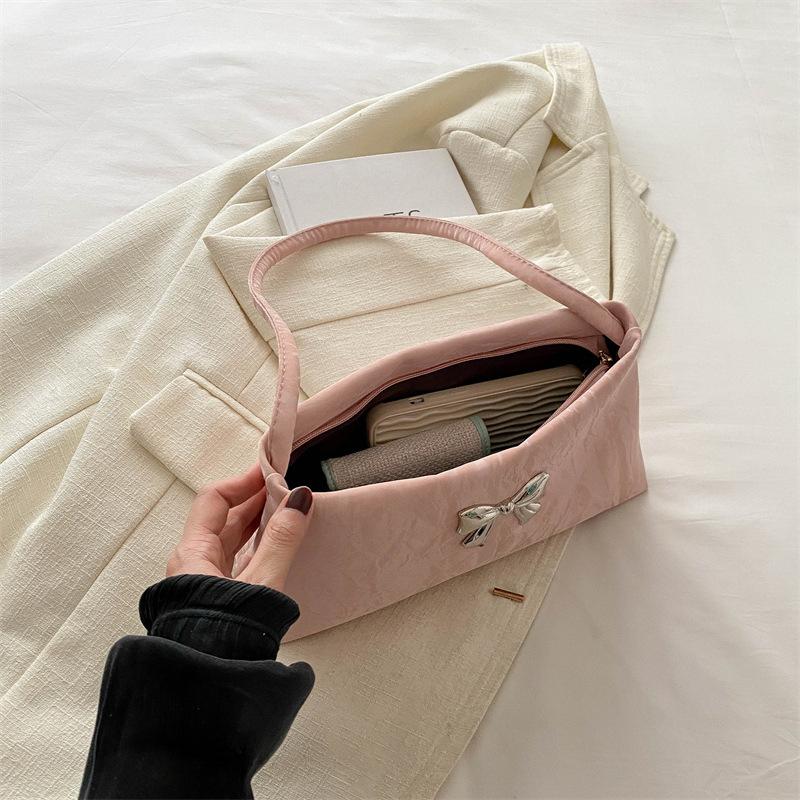 Fashion Bow Decoration Women's Shoulder Bag For Daily Used Square Casual Ladies Handbags Designer Underarm Bags AVE