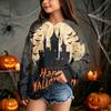 Kids' Halloween Print Hooded Sweatshirt - Casual Pullover for Boys and Girls